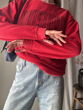 Load image into Gallery viewer, Vintage Red Ribbed Cotton Oversized Louisiana Pullover