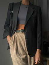Load image into Gallery viewer, Vintage Oversized Dark Grey Wool Blazer Made in USA
