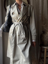 Load image into Gallery viewer, Vintage London Fog Oversized Classic Grey Green Beige Cotton Blend Trench Coat