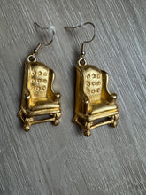 Load image into Gallery viewer, Fun Rare Vintage Gold Chair Drop Earrings: 90s Statement Jewelry
