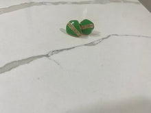 Load image into Gallery viewer, Vintage Jade Green Enamel Stud Earrings with Diamond Center Detail