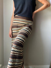 Load image into Gallery viewer, Classic Vintage Brown Black White Striped Midi Skirt