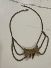 Load image into Gallery viewer, Vintage Brass Bow Chain Necklace