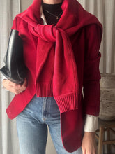 Load image into Gallery viewer, Vintage Pure Wool Dark Red Oversized Blazer Structured Shoulders