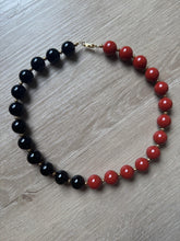 Load image into Gallery viewer, Vintage Large Black Red Chunky Beaded Necklace