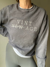 Load image into Gallery viewer, Upcycled Vintage Steel Grey Sweatshirt: Embroidered Logo, Made in USA