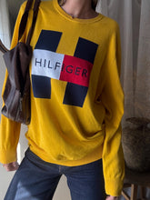 Load image into Gallery viewer, Vintage Tommy Hilfiger Very Oversized Bright Yellow Cotton Knit Pullover Sweater