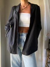Load image into Gallery viewer, Vintage Black Linen Oversized Blazer