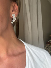 Load image into Gallery viewer, Vintage 90s Rhinestone Multi Strand Drop Earrings