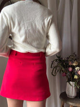 Load image into Gallery viewer, Vintage Red Mini Skirt Front Pockets Lined