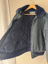 Load image into Gallery viewer, Vintage Timber King Mens Bomber Flight Jacket Navy Blue Faux Fur Collar Zipper Front