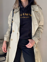 Load image into Gallery viewer, Upcycled Vintage Black Hoodie Sweatshirt Gold Keep Earth Vintage Logo