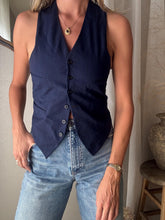 Load image into Gallery viewer, Vintage Dark Navy Blue Waistcoat Vest