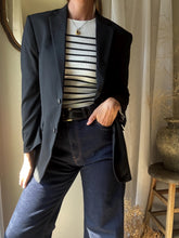 Load image into Gallery viewer, Preloved Black Wool Blend Structured Oversized Boyfriend Blazer