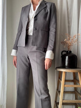 Load image into Gallery viewer, Vintage Grey Blazer Pants Trousers Suit Set