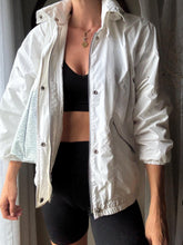 Load image into Gallery viewer, Vintage London Fog White Windbreaker Parka: High Neck, Concealable Hood