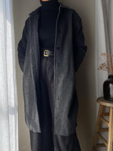 Load image into Gallery viewer, Vintage Oversized Wool Coat: Dark Grey Long Collared Esprit XL