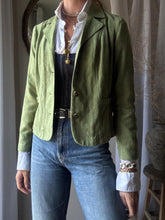 Load image into Gallery viewer, Vintage Pistachio Green Faux Suede Jacket