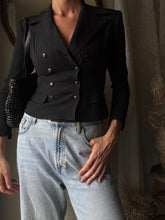 Load image into Gallery viewer, Vintage Ralph Lauren Silk Cropped Blazer: Double Breasted, Made in USA
