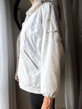 Load image into Gallery viewer, Vintage London Fog White Windbreaker Parka: High Neck, Concealable Hood