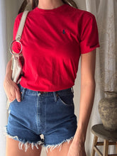 Load image into Gallery viewer, Vintage Ralph Lauren Polo Tee: Cherry Red Cotton, Navy Pony Embroidery