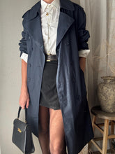 Load image into Gallery viewer, Vintage Oversized Navy Blue Double Breasted Trench Coat