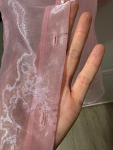 Load image into Gallery viewer, Vintage Sheer Pink Short Sleeve Collared Button Up Top