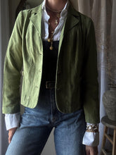 Load image into Gallery viewer, Vintage Pistachio Green Faux Suede Jacket