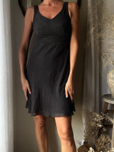 Load image into Gallery viewer, Vintage Silk 90s Black White Polka Dot Dress Petite Lined