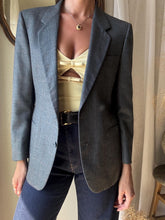 Load image into Gallery viewer, Vintage Oversized Dark Grey Wool Blazer Structured Shoulders