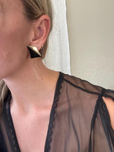 Load image into Gallery viewer, Vintage 80s 90s Black Gold Stud Earrings