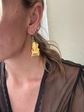 Load image into Gallery viewer, Fun Rare Vintage Gold Chair Drop Earrings: 90s Statement Jewelry
