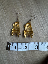 Load image into Gallery viewer, Fun Rare Vintage Gold Chair Drop Earrings: 90s Statement Jewelry