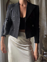 Load image into Gallery viewer, Vintage Ralph Lauren Silk Cropped Blazer: Double Breasted, Made in USA