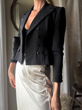 Load image into Gallery viewer, Vintage Ralph Lauren Silk Cropped Blazer: Double Breasted, Made in USA
