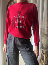 Load image into Gallery viewer, Vintage Calvin Klein Oversized Bright Cherry Red Fleece Logo Sweater