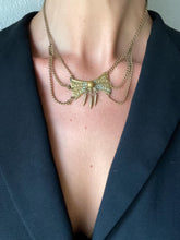 Load image into Gallery viewer, Vintage Brass Bow Chain Necklace