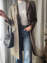 Load image into Gallery viewer, Vintage Light Brown Long Coat Notched Collar