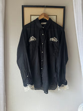 Load image into Gallery viewer, Upcycled Cotton Button Up with French Vintage Lace Sourced from France