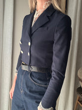 Load image into Gallery viewer, Vintage Upcycled Cropped Blazer with French Antique Lace Sourced from France