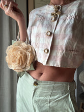 Load image into Gallery viewer, Upcycled Woven French Lace Flower Bag
