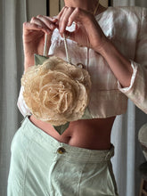 Load image into Gallery viewer, Upcycled Woven French Lace Flower Bag