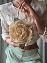 Load image into Gallery viewer, Upcycled Woven French Lace Flower Bag