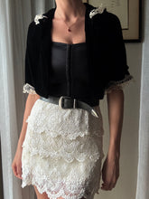 Load image into Gallery viewer, Vintage Tiered Lace Mini Skirt