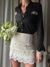 Load image into Gallery viewer, Vintage Tiered Lace Mini Skirt
