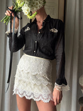 Load image into Gallery viewer, Vintage Tiered Lace Mini Skirt