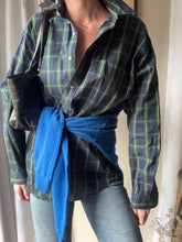 Load image into Gallery viewer, Vintage Ralph Lauren Polo Classic Dark Blue Green Yellow Plaid Cotton Very Oversized Collared Button Up