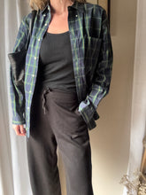 Load image into Gallery viewer, Vintage Ralph Lauren Polo Classic Dark Blue Green Yellow Plaid Cotton Very Oversized Collared Button Up