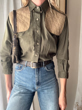 Load image into Gallery viewer, Vintage Olive Green Brown Cotton Button Up Safari Shirt