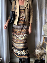 Load image into Gallery viewer, Vintage Spaghetti Strap Animal Abstract Floral Print Long Maxi Dress Made in USA